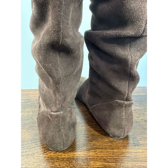 Steve Madden Tianna Brown Suede Slip On Slouch Knee High Boots Size 7.5 - Picture 5 of 9